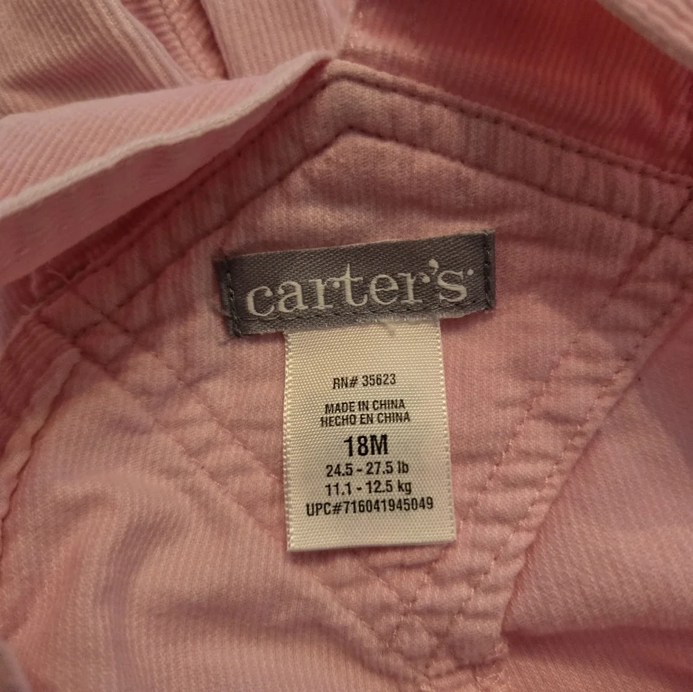 Vintage Y2k Carter's Pink Embroidered Flowers Overalls
